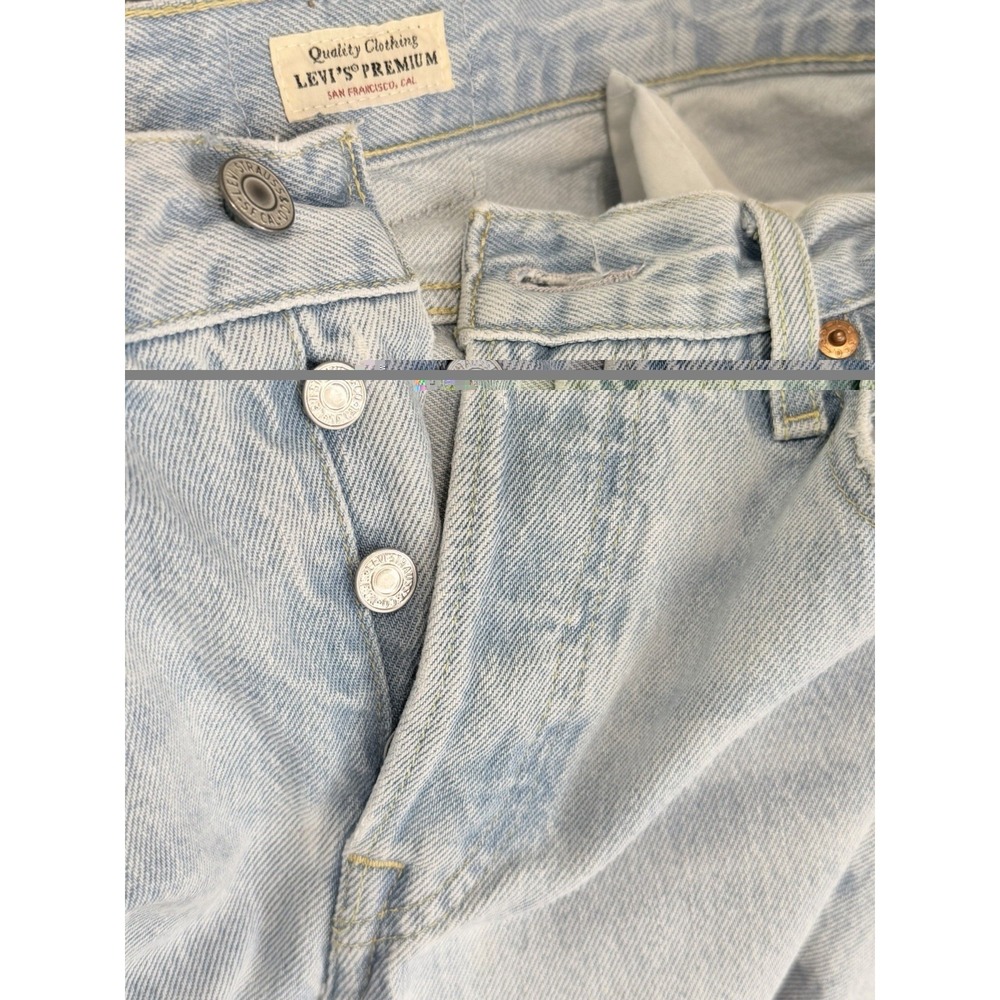Levi's Premium 501 '90s Jeans Women's 24/30 Light Wash Straight Leg Denim Pants - Picture 9 of 15